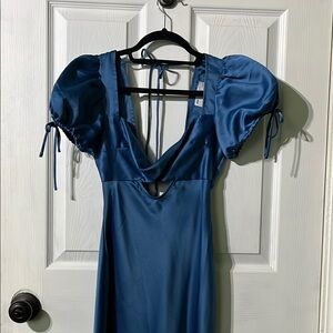 ASOS Blue Puff Sleeve Dress
